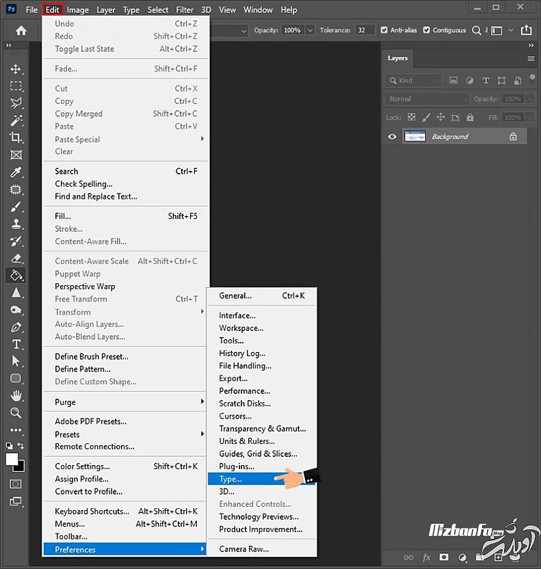 حل مشکل برعکس نوشتن در فتوشاپ